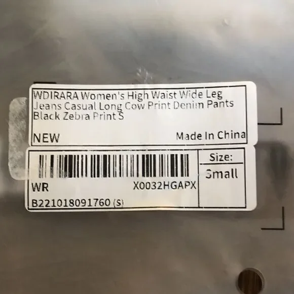 WDIRARA high waist wide leg jeans cow print size small - Picture 6 of 8